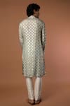 Shop_Masaba_Grey Crepe Teardrop Foil Print Kurta _at_Aza_Fashions