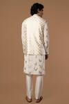 Shop_Masaba_White Bundi And Pant Raw Silk, Kurta Crepe Teardrop Foil Print & Set_at_Aza_Fashions