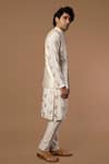 Masaba_White Bundi And Pant Raw Silk, Kurta Crepe Teardrop Foil Print & Set_Online_at_Aza_Fashions