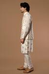 Buy_Masaba_White Bundi And Pant Raw Silk, Kurta Crepe Teardrop Foil Print & Set_Online_at_Aza_Fashions