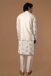 Shop_Masaba_White Raw Silk Teardrop Foil Print Bundi  _at_Aza_Fashions