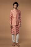 Buy_Masaba_Pink Raw Silk Tulip Print Bundi  _at_Aza_Fashions