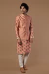 Masaba_Pink Raw Silk Tulip Print Bundi  _Online_at_Aza_Fashions