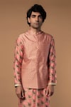 Shop_Masaba_Pink Raw Silk Tulip Print Bundi  _Online_at_Aza_Fashions