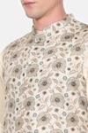 Shop_Mayank Modi - Men_Green Mulmul Printed Calico Floral Bundi _Online_at_Aza_Fashions