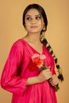 Priya Chaudhary_Pink Chanderi Silk Kurta And Pant Set_Online_at_Aza_Fashions