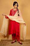 Shop_Priya Chaudhary_White Tissue Organza Scallop Dupatta_at_Aza_Fashions
