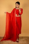Buy_Priya Chaudhary_Red Chanderi Silk Kurta Set_Online_at_Aza_Fashions
