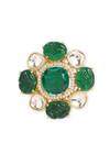 Buy_Mae Jewellery By Neelu Kedia_White Kundan And Semi Precious Stones Maharani Embellished Studs_Online_at_Aza_Fashions