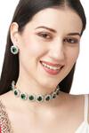 Buy_Mae Jewellery By Neelu Kedia_White Emeralds And Zircons Stone Embellished Choker Set_at_Aza_Fashions