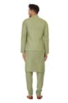 Shop_Manish Nagdeo_Green Cotton Silk Quilted Bundi And Kurta Set _at_Aza_Fashions