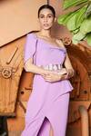 Manika Nanda Purple Crepe Spandex Asymmetric One Shoulder Dress Online at Aza Fashions Manika Nanda_Purple Crepe Spandex Asymmetric One Shoulder Dress _Online_at_Aza_Fashions