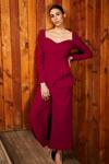 Buy Manika Nanda Pink Crepe Spandex Sweetheart Neck Layered Peplum Top And Pant Set at Aza Fashions Buy_Manika Nanda_Pink Crepe Spandex Sweetheart Neck Layered Peplum Top And Pant Set _at_Aza_Fashions