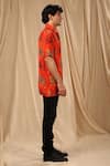 Buy_Masaba_Red Crepe Printed Sultan Shirt _Online_at_Aza_Fashions