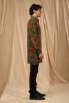 Masaba_Green Crepe Printed Spark In The Dark Shirt_Online_at_Aza_Fashions