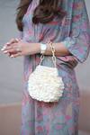 Buy_The Leather Garden_White Beads Embellished Handbag _Online_at_Aza_Fashions