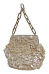 Shop_The Leather Garden_White Beads Embellished Handbag _Online_at_Aza_Fashions