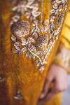 Buy_Heena Kochhar_Yellow Velvet Embroidered Kurta Set_Online_at_Aza_Fashions