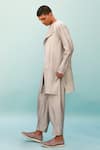 Buy_Antar Agni_Grey Cotton Silk Jacket _Online_at_Aza_Fashions