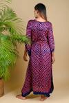 Shop_Dyelogue_Blue Gajji Silk Bandhani Kaftan With Belt _at_Aza_Fashions