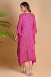 Shop_Dyelogue_Pink Gajji Silk Bandhani Kaftan  _at_Aza_Fashions