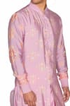 Shop_Ankur J_Purple Cotton Silk Printed Geometric Motifs Kurta _Online_at_Aza_Fashions