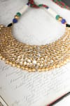Shop_Osvag India_Gold Plated Polki Embellished Choker _at_Aza_Fashions