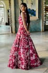 Shop_Mishru_Pink Tulle Embroidered Gown_at_Aza_Fashions