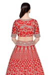 Shop_Mrunalini Rao_Red Zardozi Silk Lehenga Set_at_Aza_Fashions