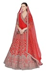 Buy_Mrunalini Rao_Red Zardozi Silk Lehenga Set_Online_at_Aza_Fashions