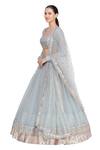 Mrunalini Rao_Blue Organza Round Bridal Lehenga Set  _Online_at_Aza_Fashions