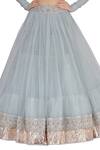 Shop_Mrunalini Rao_Blue Organza Round Bridal Lehenga Set  _Online_at_Aza_Fashions