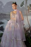 Mrunalini Rao_Purple Net Floral Embroidered Skirt Set_Online_at_Aza_Fashions