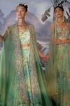 Mrunalini Rao_Green Net Floral Embroidered Skirt Set_Online_at_Aza_Fashions