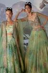 Buy_Mrunalini Rao_Green Net Floral Embroidered Skirt Set_Online_at_Aza_Fashions