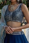 Buy_Mishru_Blue Dupatta Embroidered Lehenga Set_Online_at_Aza_Fashions