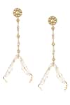 Shop_MAISARA JEWELRY_White Pearls Floral Kundan Hathphools Set Of 2 _at_Aza_Fashions
