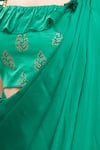 Nazaakat by Samara Singh_Green Embroidery Square Neck Pant Saree With Blouse_at_Aza_Fashions