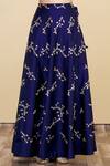 Shop_Khwaab by Sanjana Lakhani_Blue Taffeta Embroidered Blouse And Lehenga Set_Online_at_Aza_Fashions