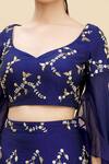 Khwaab by Sanjana Lakhani_Blue Taffeta Embroidered Blouse And Lehenga Set_at_Aza_Fashions