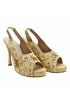 Buy_Veruschka By Payal Kothari_Beige Embroidery Peep Toe Stilettos _at_Aza_Fashions