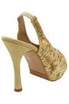 Shop_Veruschka By Payal Kothari_Beige Embroidery Peep Toe Stilettos _at_Aza_Fashions