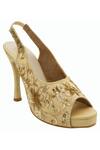 Veruschka By Payal Kothari_Beige Embroidery Peep Toe Stilettos _Online_at_Aza_Fashions
