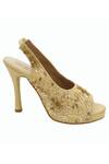 Buy_Veruschka By Payal Kothari_Beige Embroidery Peep Toe Stilettos _Online_at_Aza_Fashions