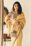 MATSYA_Gold Tissue Saree With Chanderi Blouse  _Online_at_Aza_Fashions