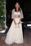 Buy_Mishru_White Tulle Embroidered Cape And Lehenga Set_at_Aza_Fashions