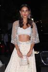 Shop_Mishru_White Tulle Embroidered Cape And Lehenga Set_at_Aza_Fashions