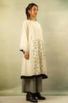 Ibai_White Handwoven Mulbery Silk Boat Tunic _Online_at_Aza_Fashions