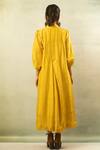 Shop_Ibai_Yellow Handwoven Pure Silk Midi Dress_at_Aza_Fashions