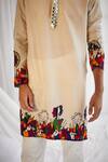 Twenty Nine_Beige Cotton Silk Art Deco Kurta Set _Online_at_Aza_Fashions